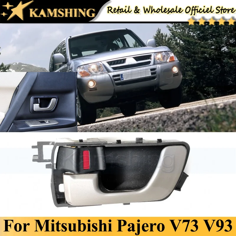 Capqx Inside Door Handle For Mitsubishi Pajero Montero Shogun Mk3 V63 V65 V73 V75 V77 Door Handle Chromeplate Inner Door Clasp