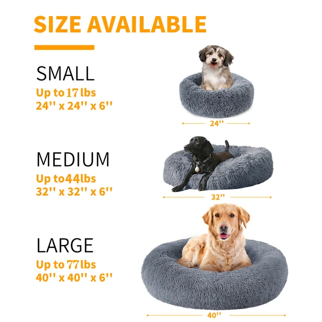 Round Long Plush Dog Beds for Large Dogs Winter Pet Products Cushion Super Soft Fluffy Comfortable Cat Mat Supplies Accessories 2
