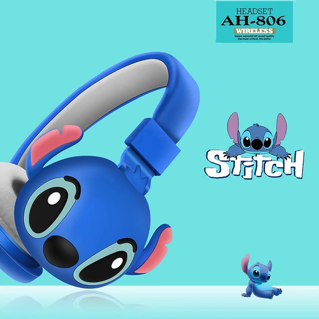 New Disney Stitch Wireless Bluetooth Headphones AH-806 HIFI Stereo Sound  Foldable Headsets with Mic Anime Cartoon Children Gift - AliExpress