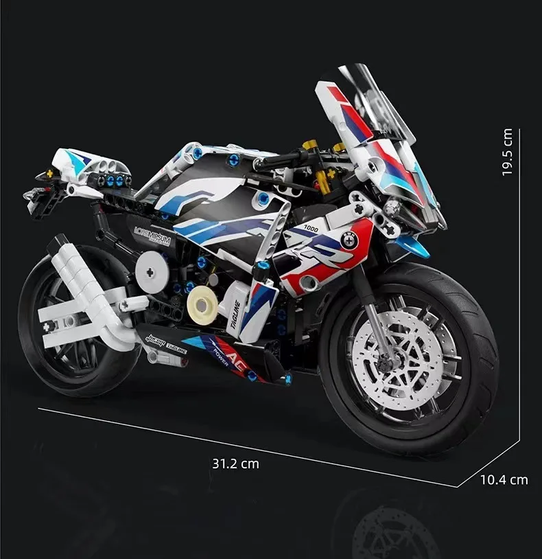 Technology Bmw S1000Rr Dirt Motorcycle Building Blocks Model Motorbike Toy