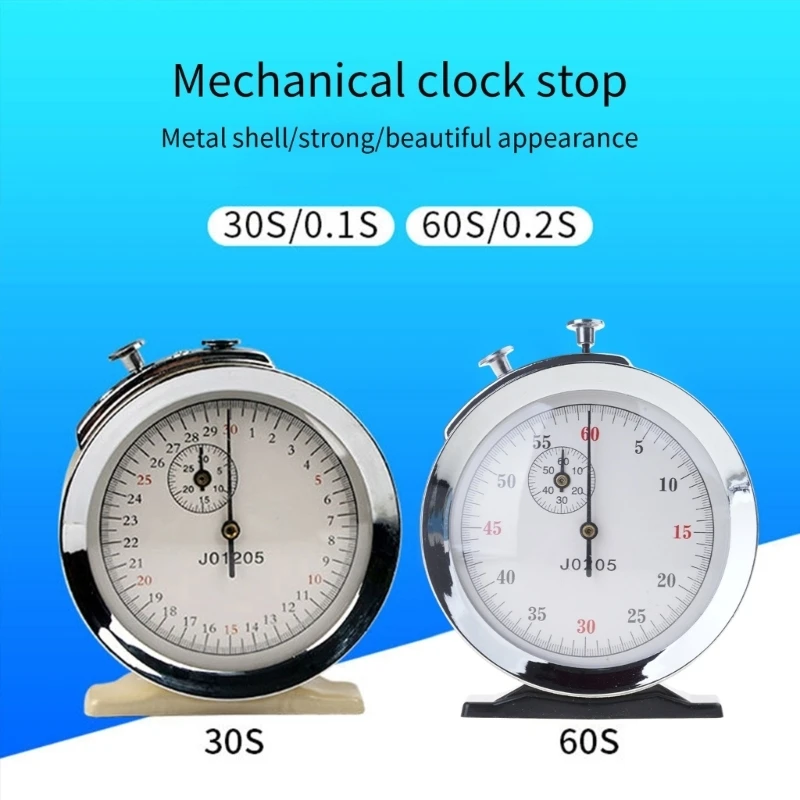 기계식 스톱워치 금속 타이머 교실 교육을위한 기계식 정지 시계 물리학 실험 및 스포츠 훈련