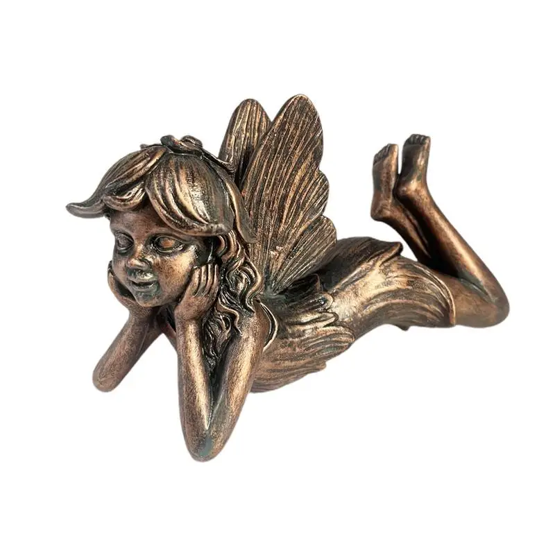 

Сказочные Скульптуры и статуи, эльф из смолы, женская модель, миниатюрная Погодостойкая скульптура для внутреннего дворика, садовая скульптура для девушек