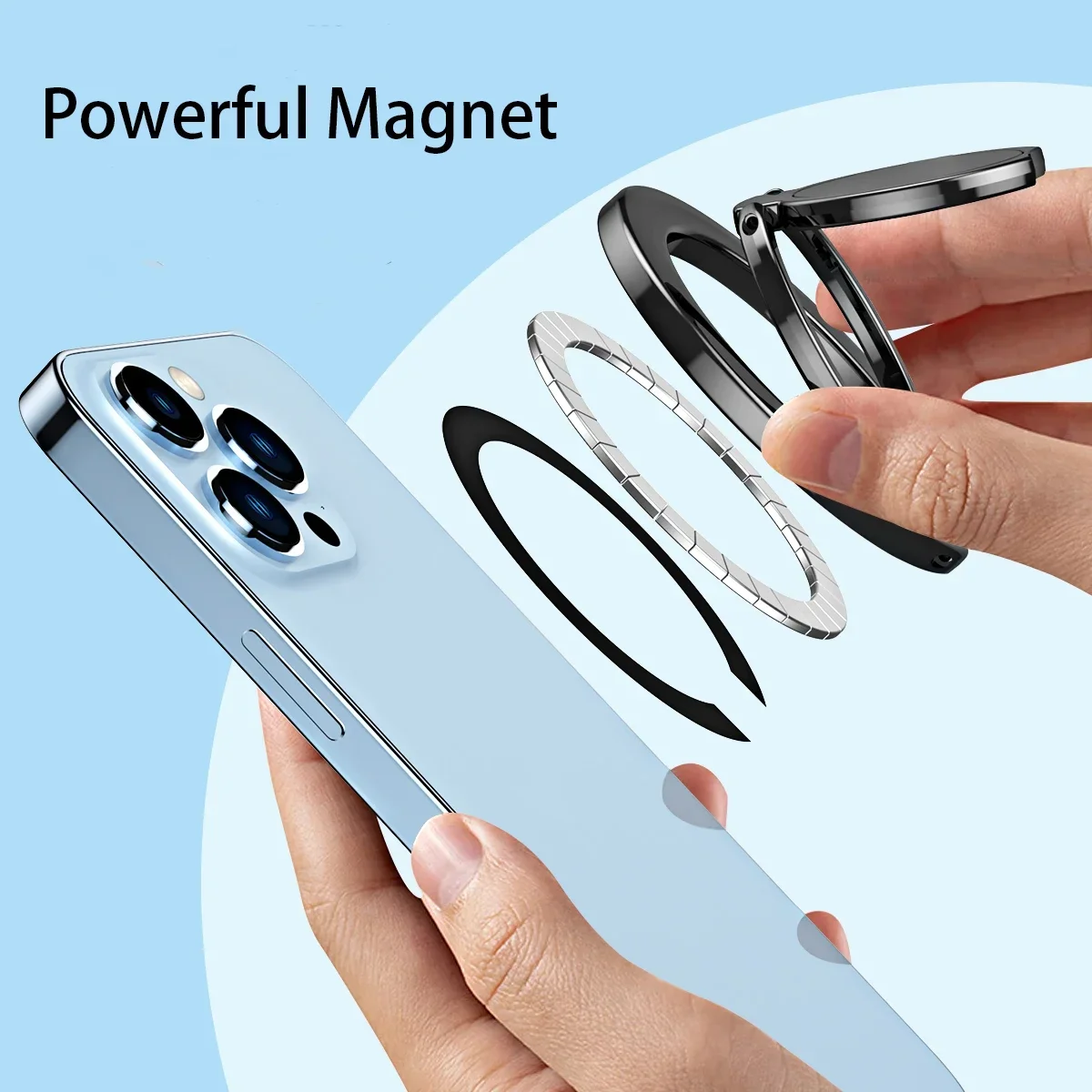 For MagSafe Phone Magnetic Finger Ring Holder Foldable Phone Standfor IPhone 13 14 15 16 Grip Mount Smartphone Accessories