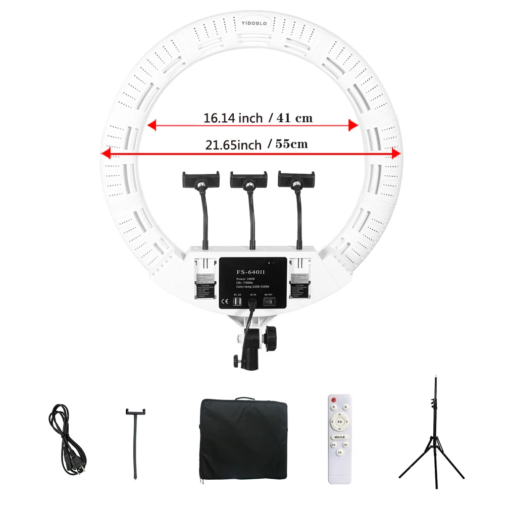 Neewer 20-inch LED Ring Light Kit: (1)44W Dimmable Bi-color Circle Light  (1)2M Pro Light Stand(1)Ball Head(1)Phone Holder(2)Li-ion Battery(1)USB  Charger for Portrait Photography Video Make-up Selfie - Walmart.com