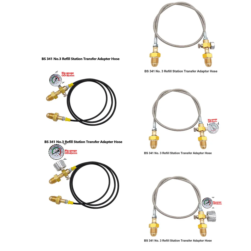 1pc tubo di collegamento per cilindri di Argon pesanti Standard BS341 NO.3 connettore G 5/8 