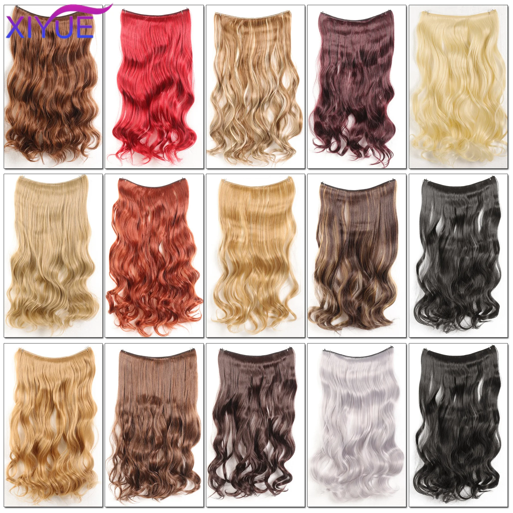 Synthetic Invisible Wire No Clips In Hair Extensions Secret Fish Line Hairpieces Hair Extensions Fake Hair For Women