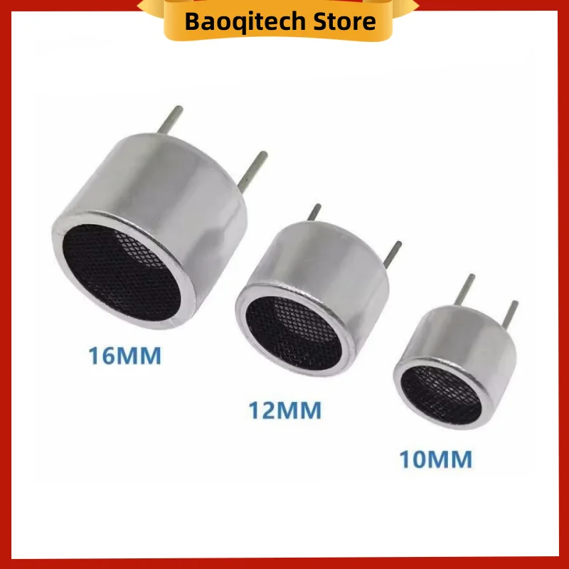 

10PCS 40KHZ 16mm 12mm 10mm BLACK Ultrasonic Sensor 40KHZ Receiver Transmitter R and T TCT40-16T/R black metal shell