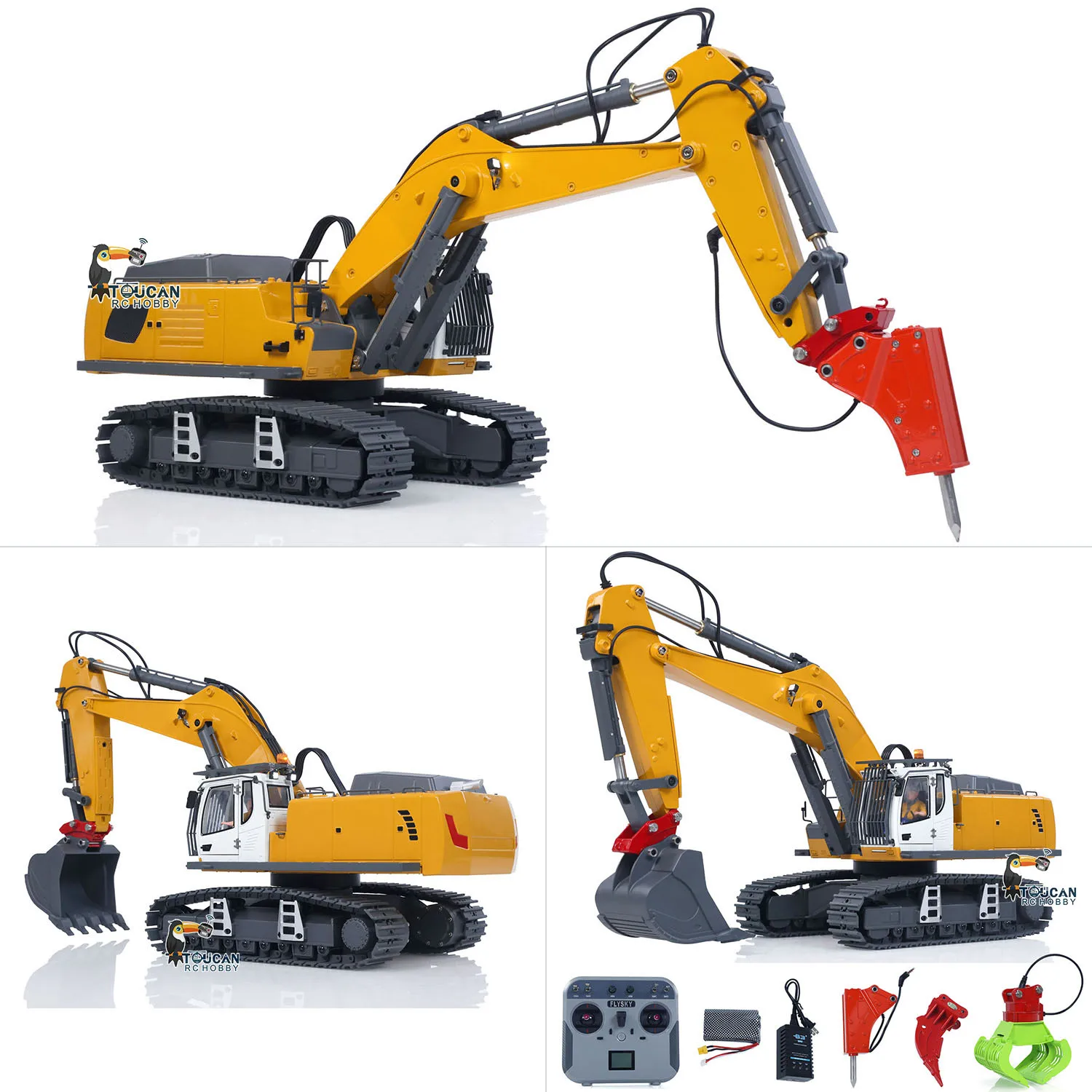 카볼라이트 K5901 100S 1/18 RC 굴삭기 전동 리프팅 RTR 무선 조종 굴착기 배터리 전동 클로 장난감 모델 선물