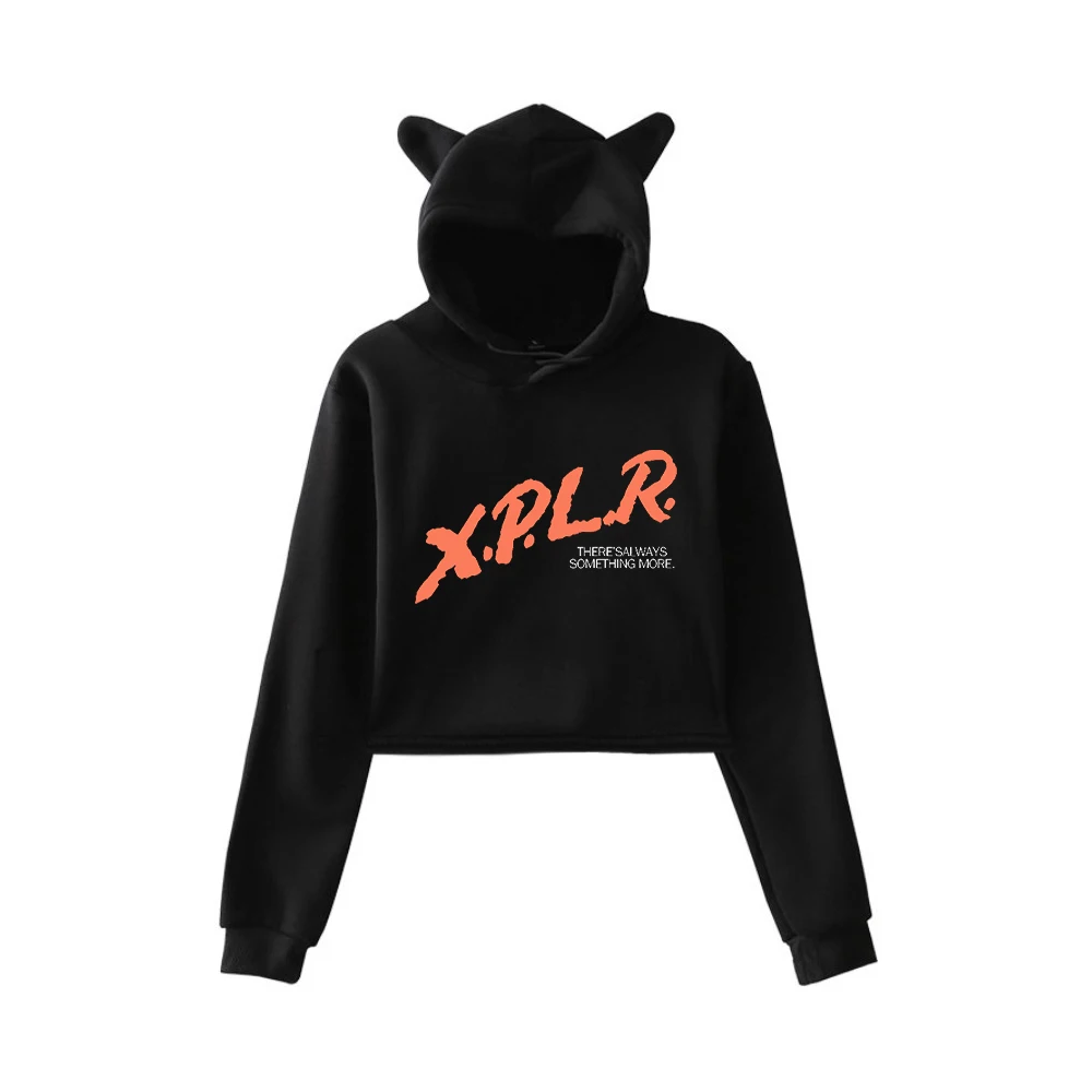 

Women Hoodie XPLR Sam and Colby Dare Merch Cat Ears Hoodie Long Sleeve Crop Top Casual Style Women's Fashion Hip-hop Clothes
