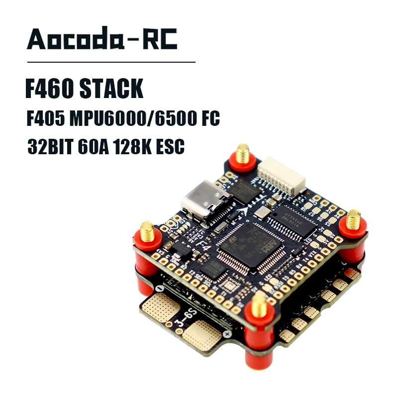 

Aocoda-Rc F460 Stack 60A 4 In 1 ESC BLHeli-32-bit 128K F405 Flight Control MPU6000/6500 Remote Control Model Spare Parts