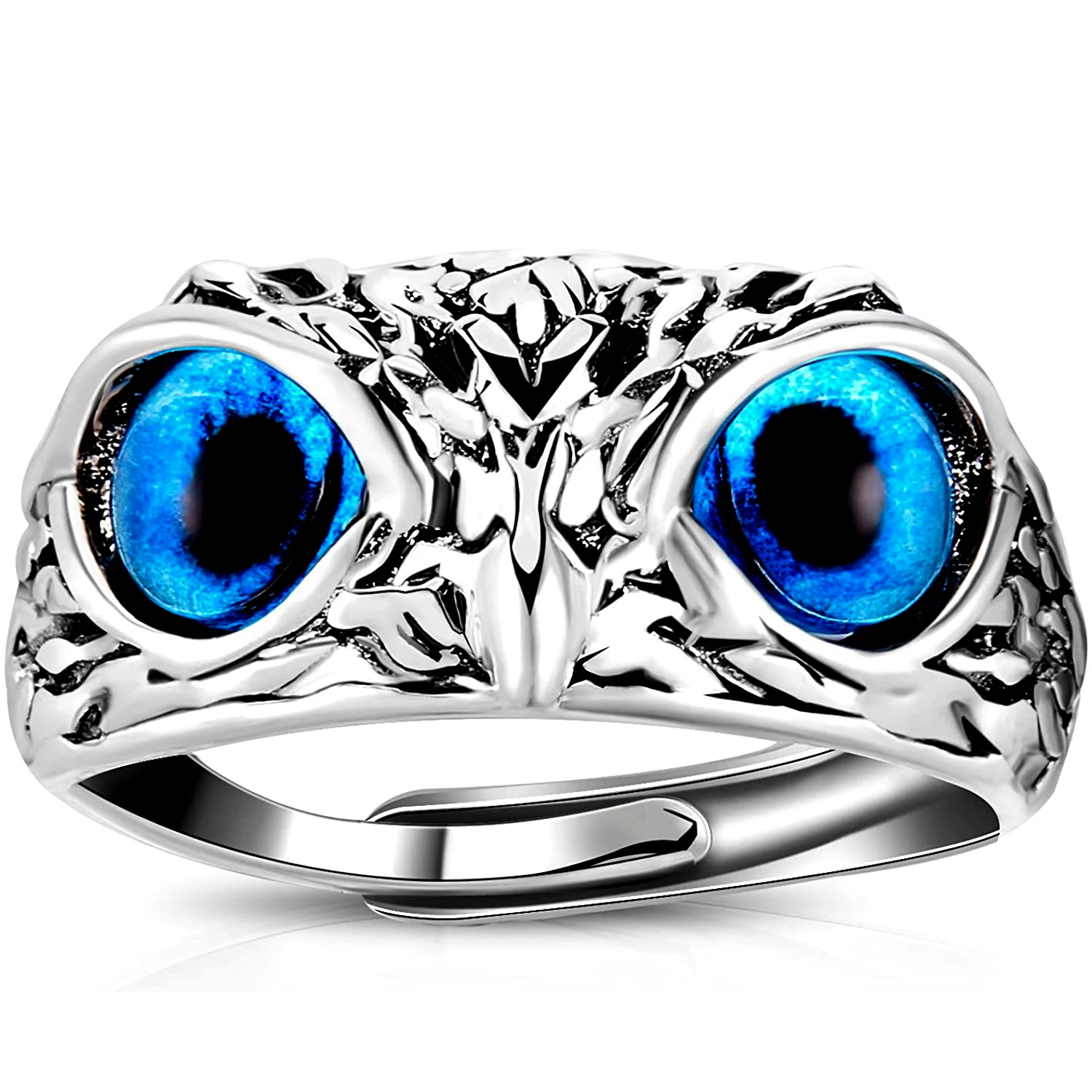 Silver Multicolor Eyes Owl Animals Rings Silver Wedding Party Women Men Gift