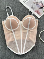 Low Cut Wrap Chest Vest Women's Body ape ow Waist in Low Waist Splice Color Summer New Korean Sle Trendy Top - Image 4