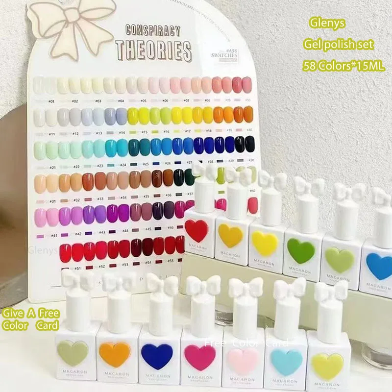 Glenys58 Color Net Red Popular Nail Polish Glue Semi Permanent Full Cover Nail Polish UV Varnish Gel Set nail polish