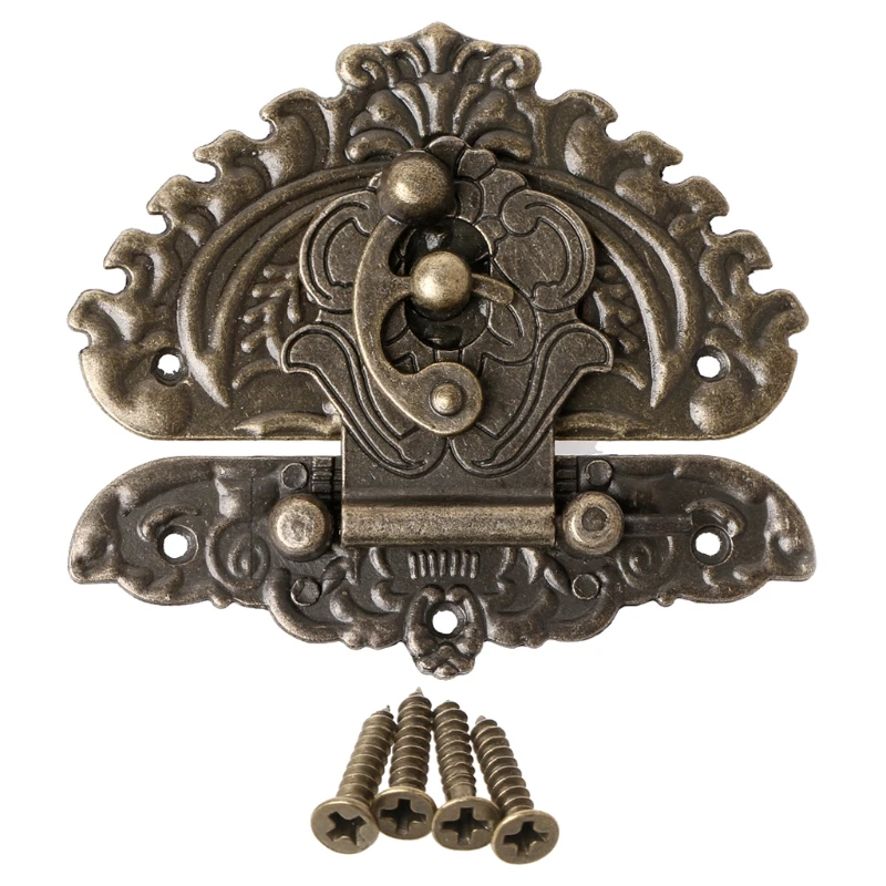Vintage Retro Style Decorative Hasp Toggle Suitcase Box Lock Hook Latch Buckles