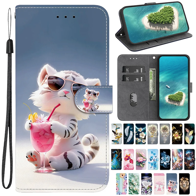 Elegant Leather Flip Case with Stand and Card Slots - Premium Wallet Phone Cover