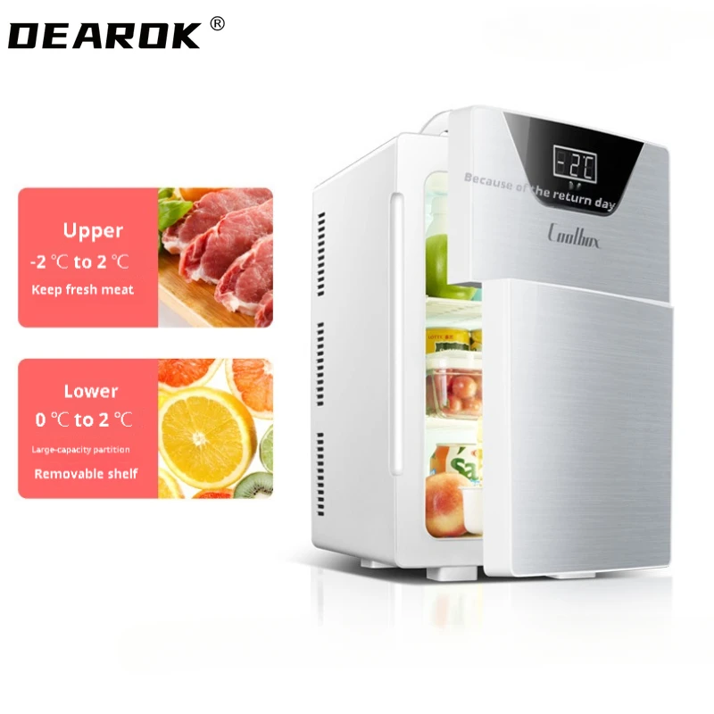 20L Kitchen Refrigerator Dual-Door Fridge Freezer Electric Refrigerator Household Rental Frigobar Dual-use Cold Frigidaire