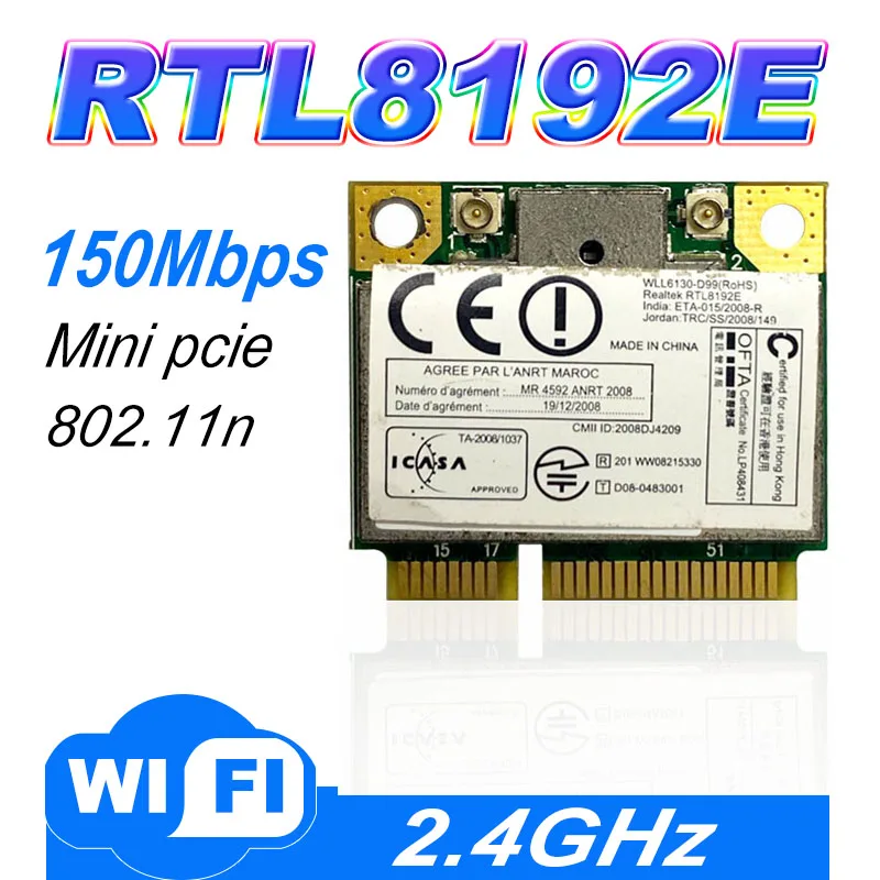 Rtl8192E 802.11B/G/N 300M Del Computer Portatile Built-In Wireless Lan Wifi Scheda Minipci-E A Mezza Altezza Carta Sta