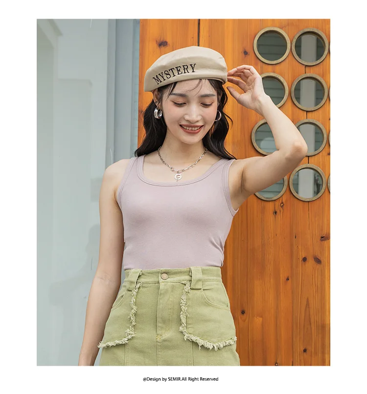 Description Picture 4 of itemSemir Underwear Women Fitness Vest With Built-In Bra Slimming and Thin Base Layer Inner Wear Solid Color Versatile