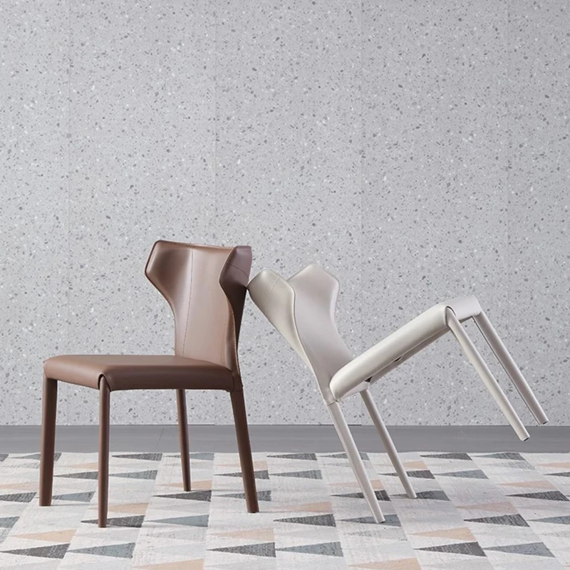 

Italian Luxury Chairs Dining Room Leather Simple Comfort Design Kitchen Chairs Backrest Sillones Salon Home Furniture LJ50DC