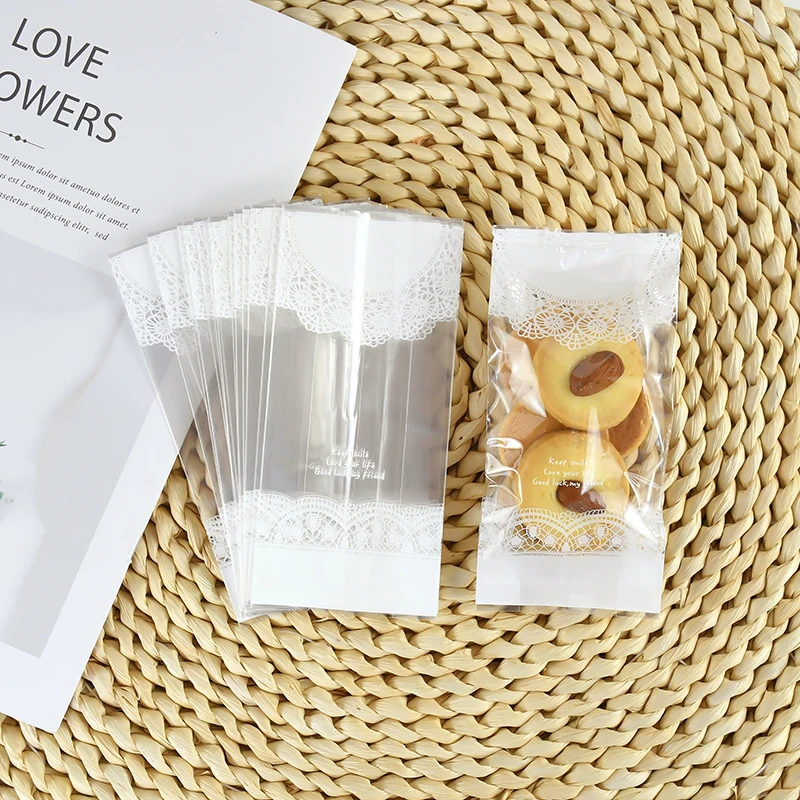 50 Stück transparente Kunststoff-Geschenktüten für Kekse, Süßigkeiten, kleine Brotverpackungsbeutel, Geburtstag, Hochzeit, Geschenk für Gäste – Detail 5