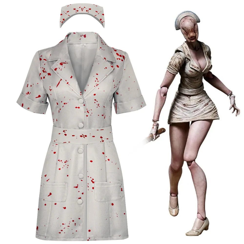 The Nurse Silent Hill film Horror Costume Cosplay 2RE spaventoso uniforme  da infermiera Zombie abbigliamento Cosplay di Halloween - AliExpress, image size:1000x1000