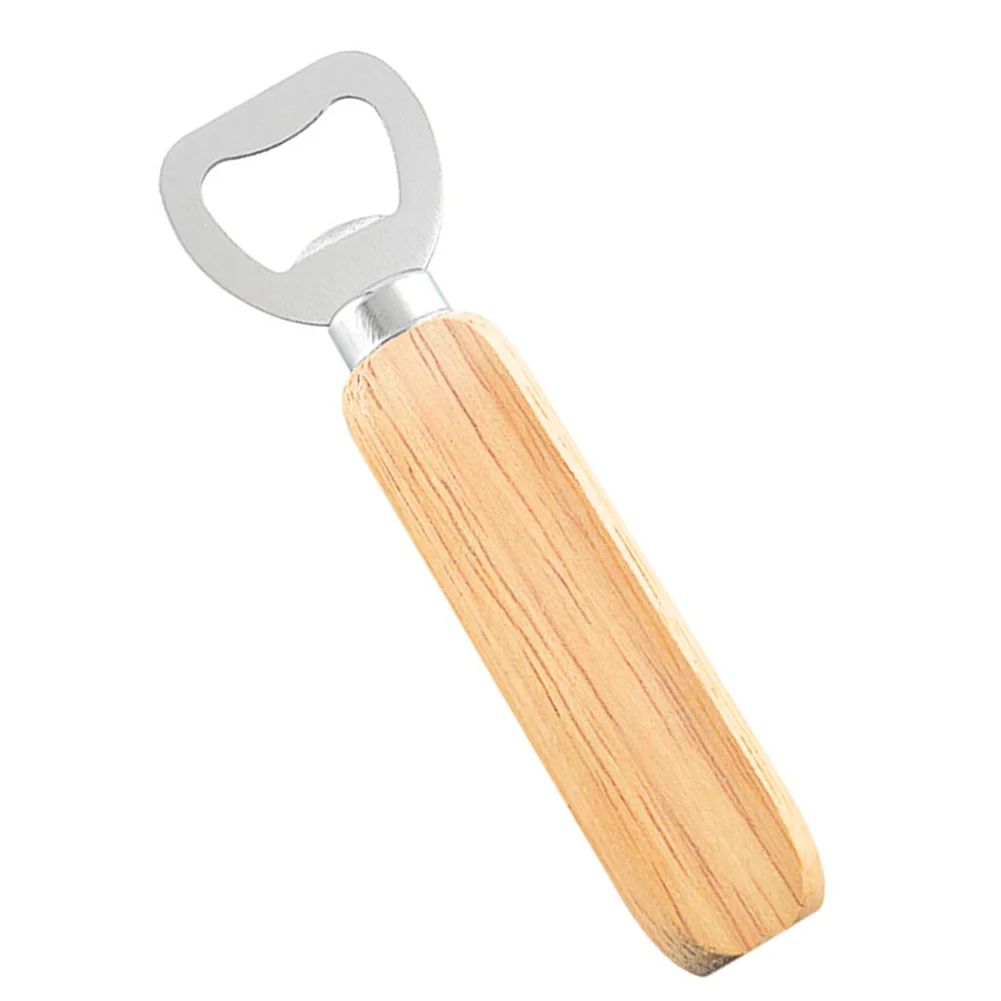 Portable Stainless Steel Bottle Opener Practical Wood Handle 1