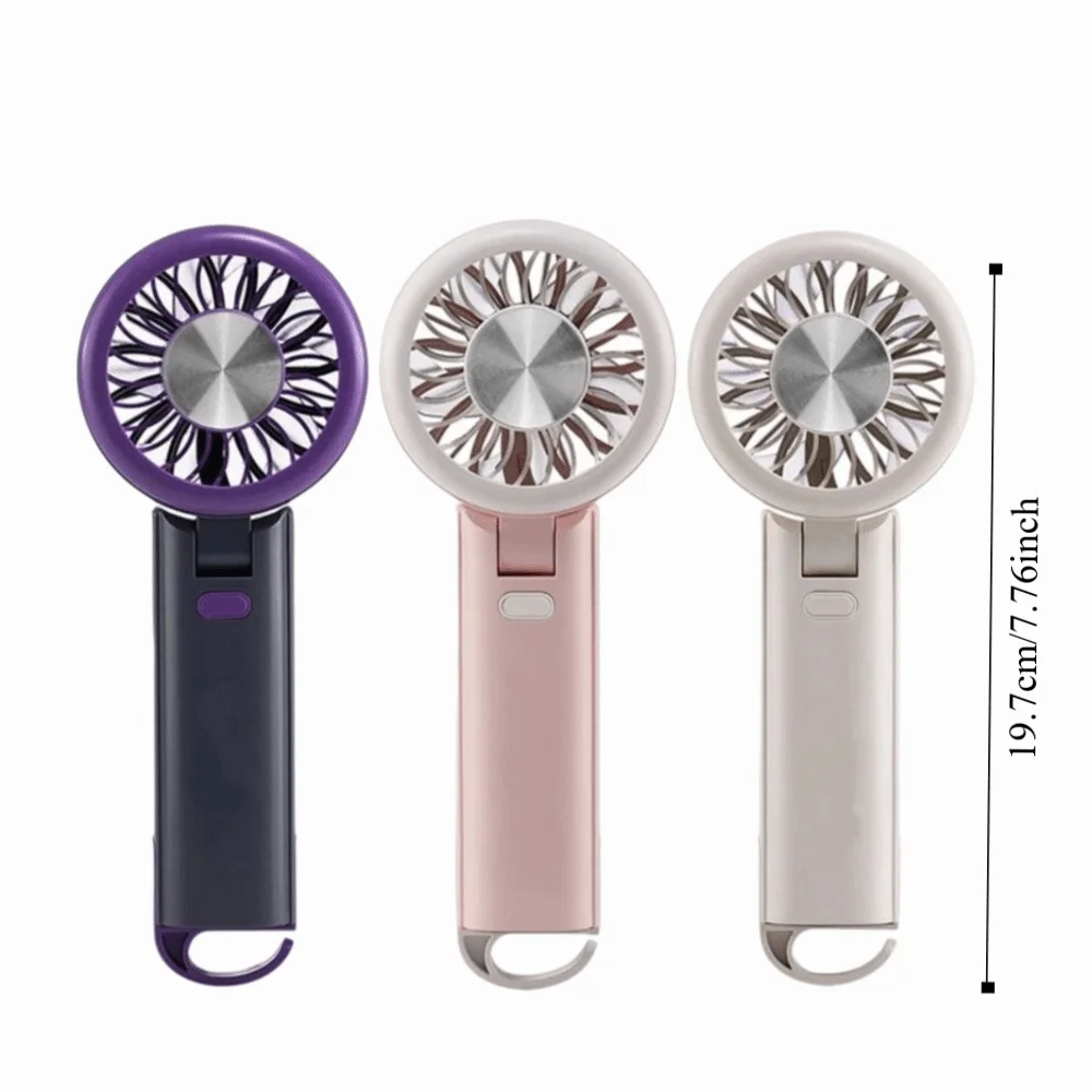 고속 미니 전기 선풍기 USB 충전식 접이식 디자인 터보 팬 충격 흡수 카라비너 목걸이형 선풍기
