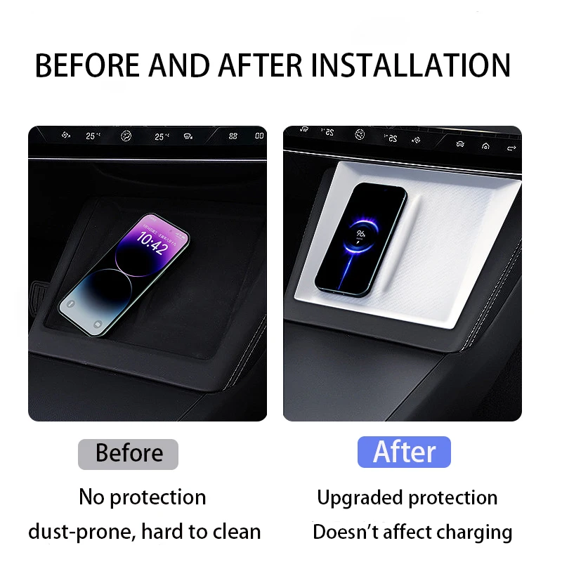 Wireless Charging Silicone Pad - Non-Slip Central Control Mat