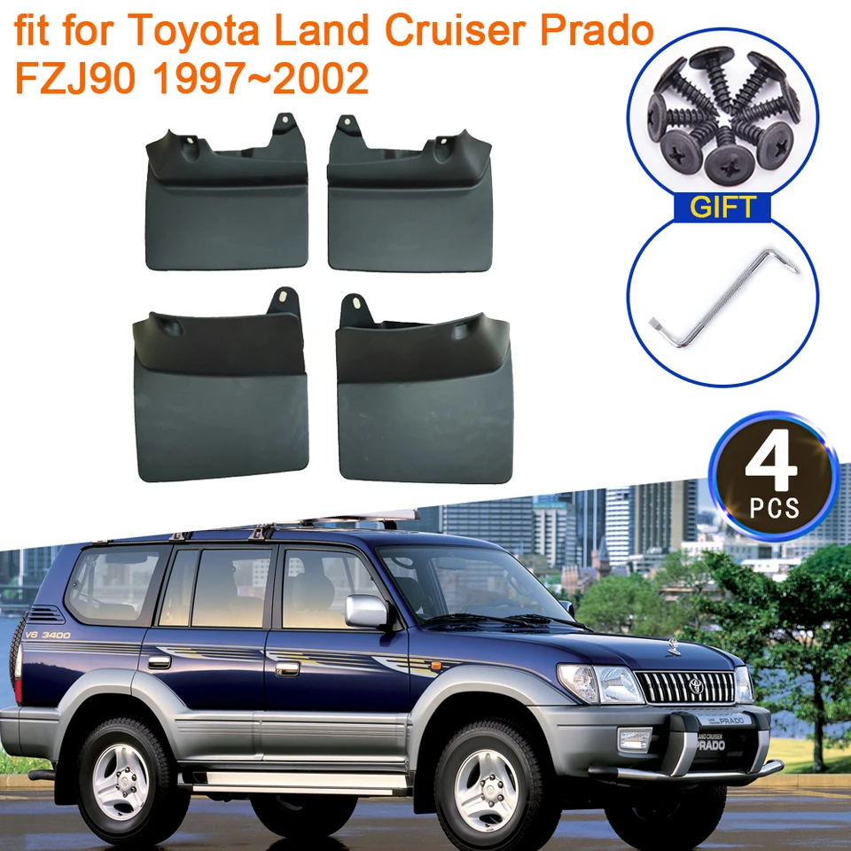 Jeu De 4 Bavettes Anti-éclaboussures Pour Toyota Land Cruiser Prado 120/125 (2003-2009) – Garde-boue Avant Et Arrière