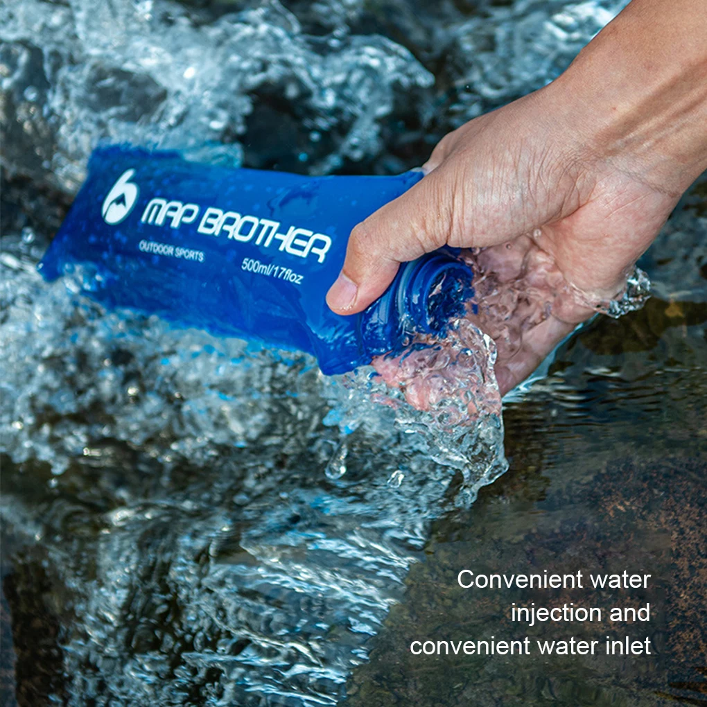Outdoor Sport Portable Water Cup Camping Running Bicycle Soft Water Bottle Folding TPU Soft Flask Bag BPA Free sports water bottle portable water bottle sports water bag 250/500ML