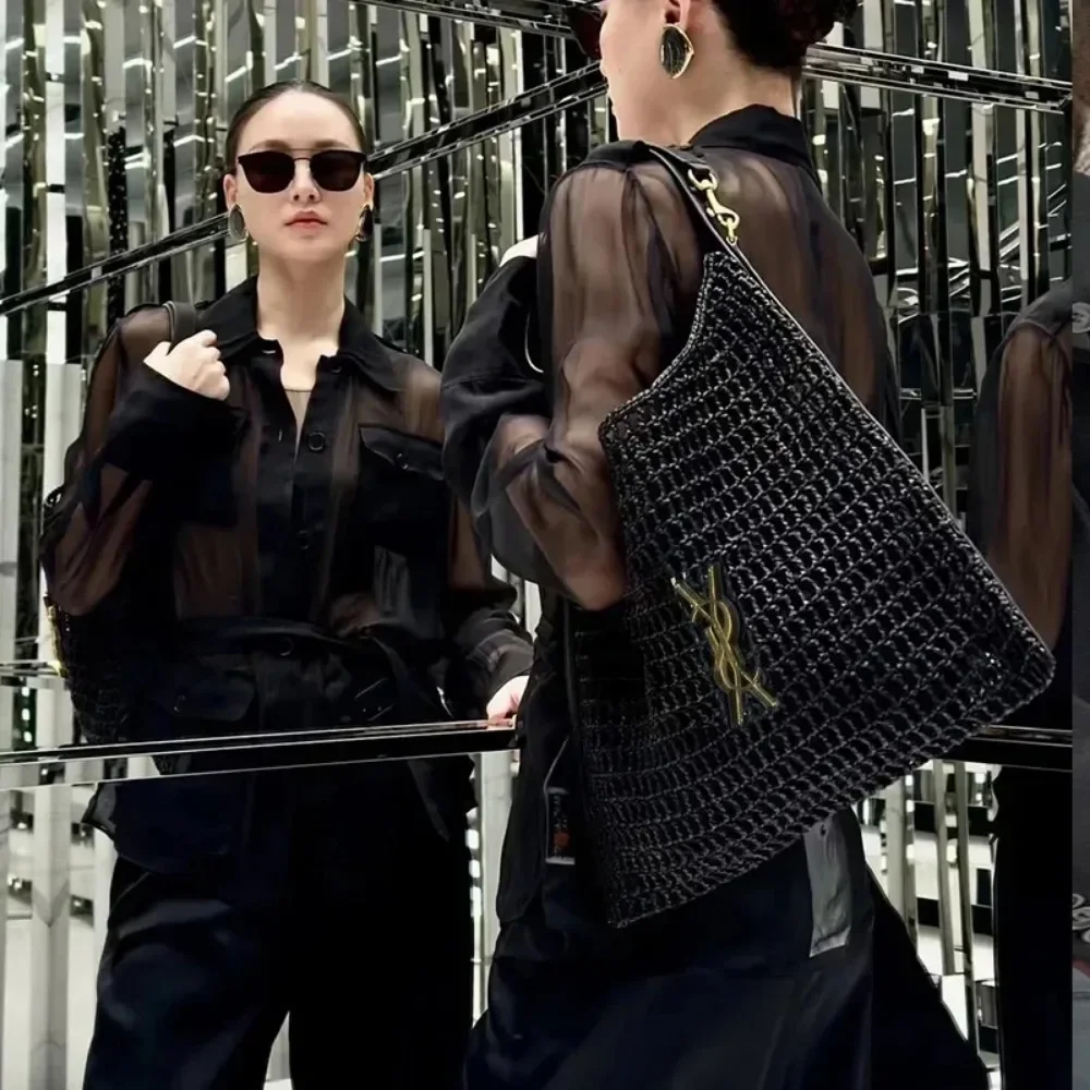 Hot Selling New Fashionable and Atmospheric Large Capacity Women's Woven Bag, Niche Hollow Grass Woven Bag, Commuting Storagebag 5
