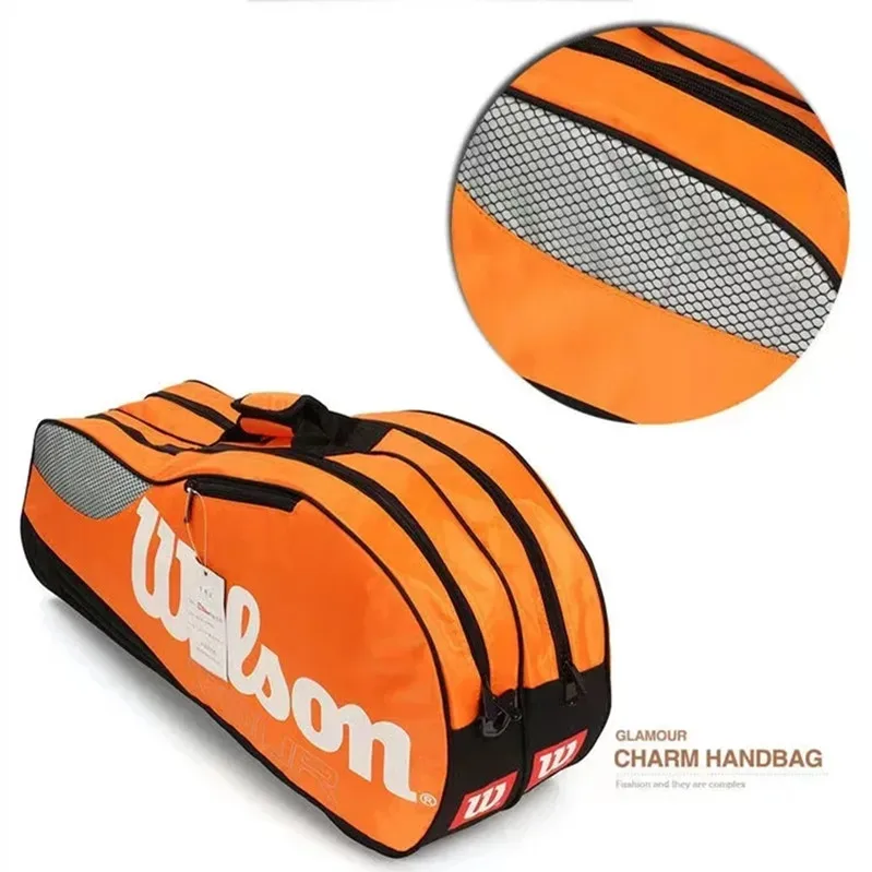 Genuine Wilson Tennis Racket Bag Large Capacity Outdoor Waterproof Tennis Racquet Bag Golf Bag Men Women Tennis Sport Bag 4