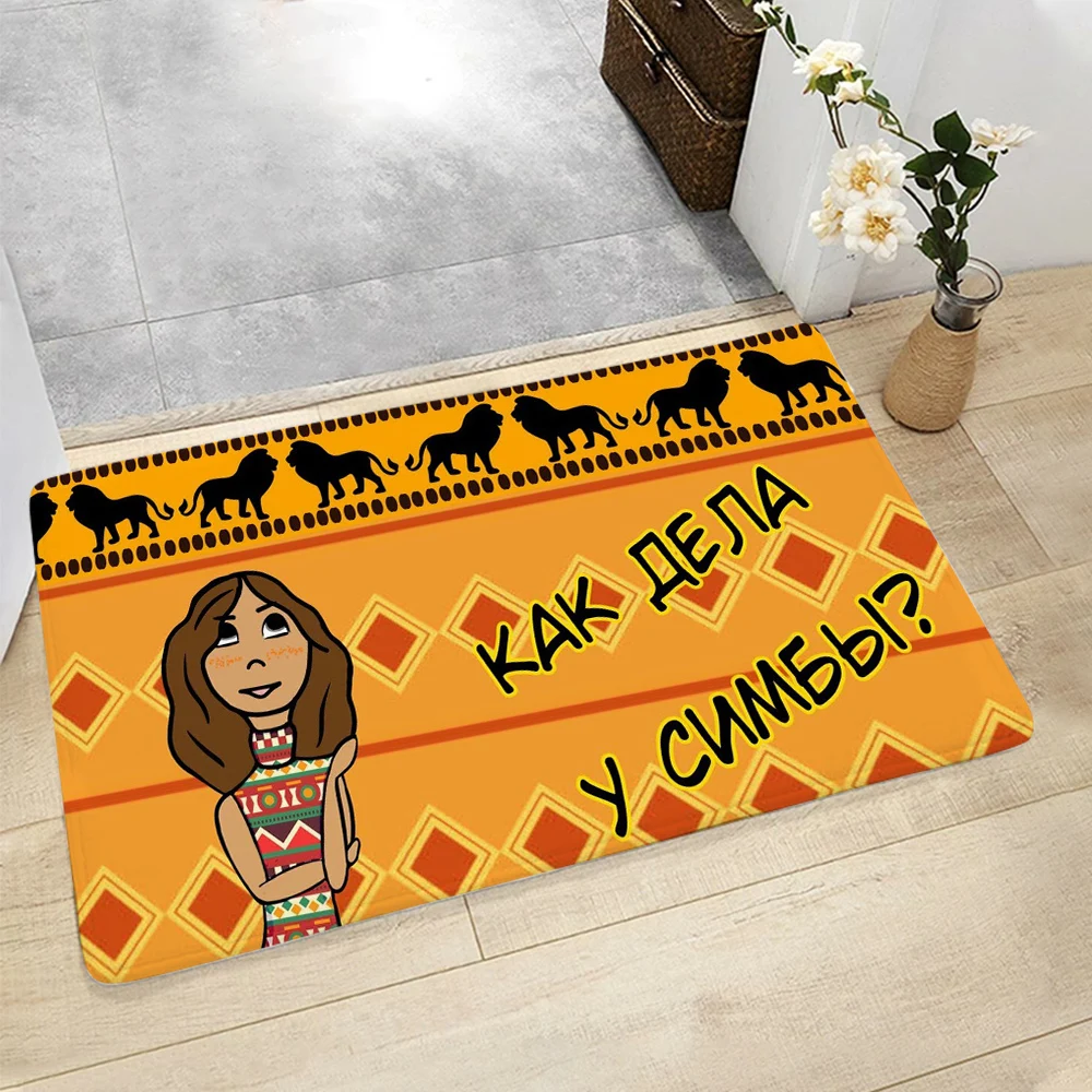 

CLOOCL Flannel Doormat Girl Elephant Graphic 3D Printing Plush Rug Absorbent Indoor Anti Slip Retro Mat Home Decoration