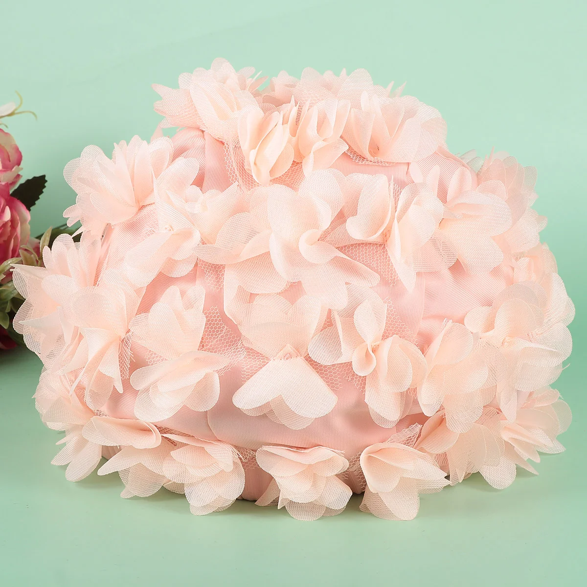 

Flower Swim Cap Swimming Hat Fashion Women Shower Caps Ear Protector for Child Girls Accessories
