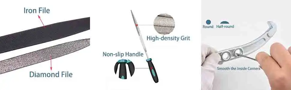Description Picture 4 of itemLibraton Small File Set, Needle Diamond Files 13PCS, 6Pcs Jewlers Files & 6 Steel Files for Precision Metal File Work Wood Files