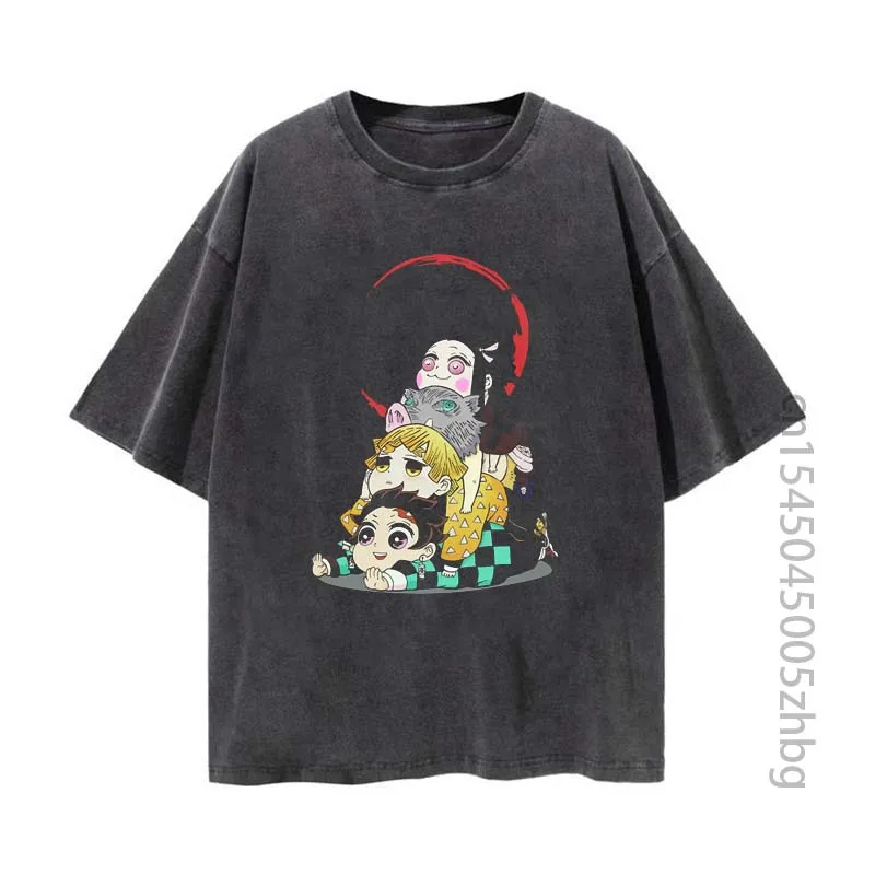 

Женская Винтажная футболка в стиле Харадзюку с изображением рассеянного демонов Чиби