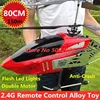 2.4G 4CH 6 Axis Flybarless Double Flexible Propeller Anti-crash RC Helicopter 85CM 150M Alloy Aircraft UAV With 3pcs battery Toy 1