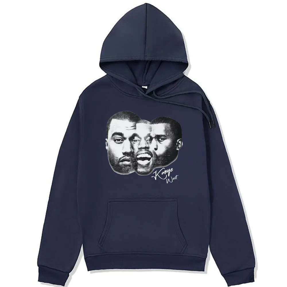 Rapper Kanye West Graphic Hoodie Men Women's Fashion Trend Hooded Sweatshirts Hip Hop Vintage Oversized Fleece Pullover Clothes