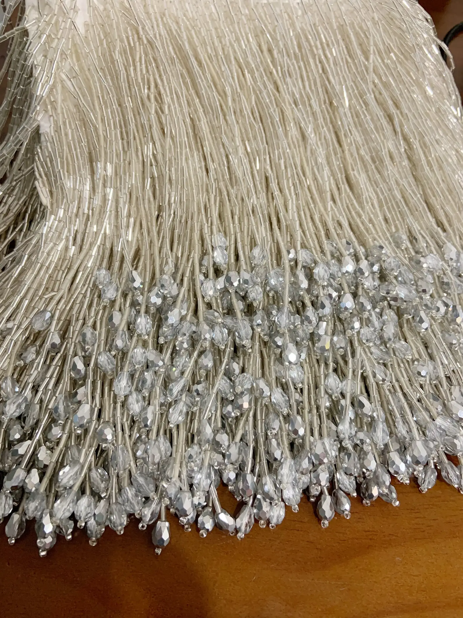 

Silver Long Beaded Fringes Sewing For Clothes Dress Curtain Tape Tassels For Crafts Accessories
