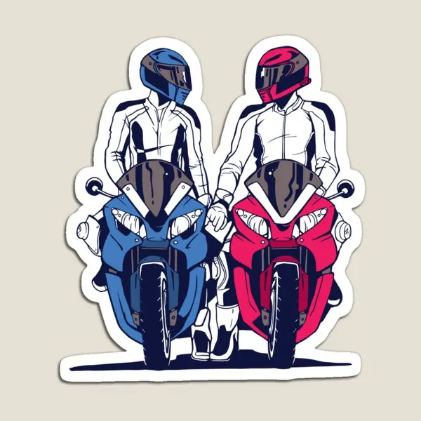 

Motorbike Couple Magnet Toy Holder Home Funny Colorful Cute Baby Refrigerator Kids Children Magnetic Stickers