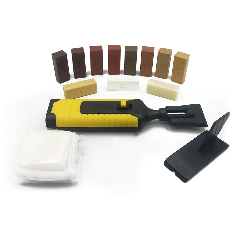Laminate Floor Repair Kit Wood Furniture Crack Mending Set with Handheld Melting Tool Flooring Finishing Accessories ezarc laminate wood flooring installation kit with 60 spacers pull bar rubber tapping block double faced mallet foam kneepads