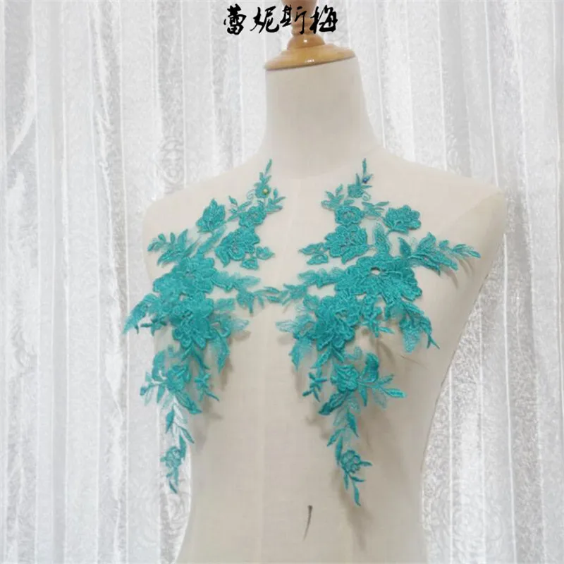 Elegant Floral Embroidery Lace Applique – 45 Colors Wedding Dress Trims