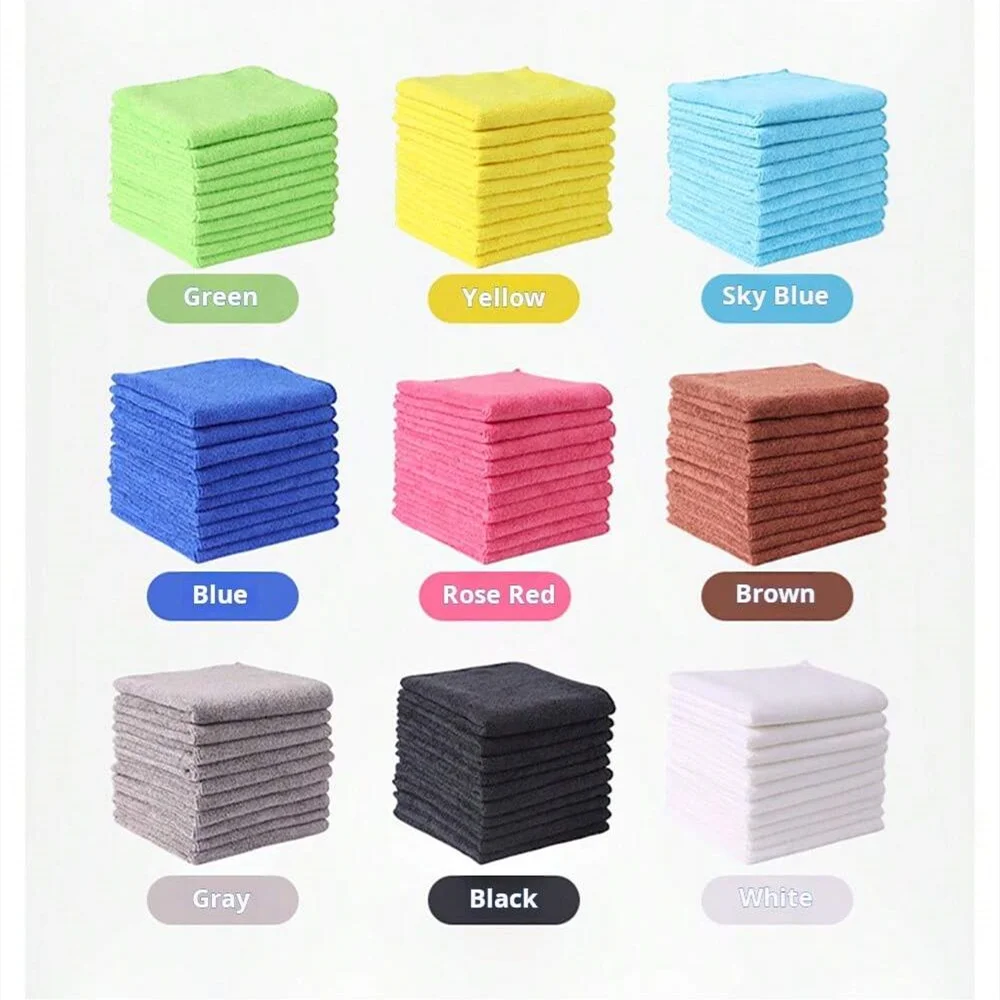 5pcs/10pcs Microfiber Cleaning Cloths Colorful Multicolor Rag Set for Kitchen Bathroom Household Cleaning Tools Supplies