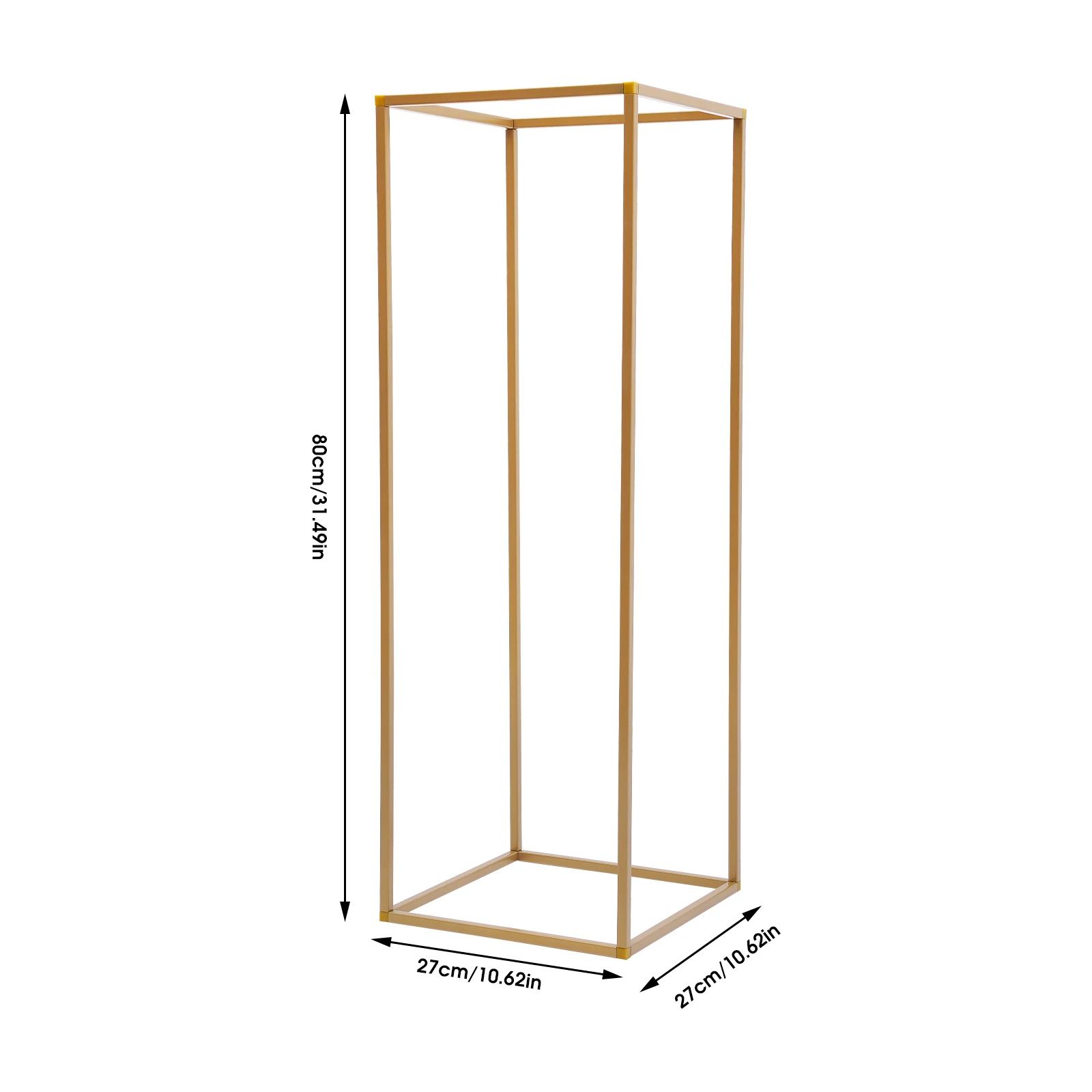 10PCS Gold Wedding Flower Stand Metal Vase Column Geometric Centerpieces Rectangular Flower Display Rack for Wedding Party