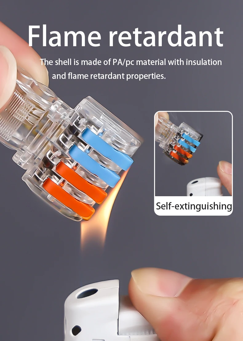 5/10 Stück T-Typ Stripping Free Wiring Connector mit Befestigungsloch Quick Branch Splice Junction Box Lever Wire Connector – Detail 2
