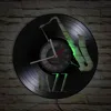 Jazz Musical Instrument Vinyl Record Wall Clock Musical Arts Saxophone Carved Album Music Record Clock Music Room Longplay Decor 6