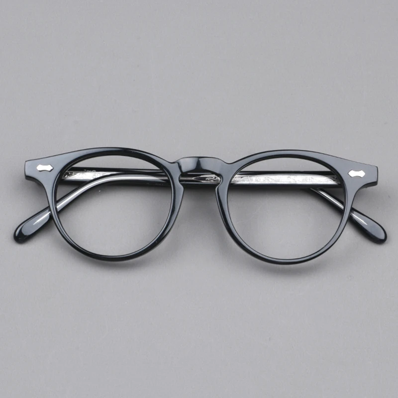 Occhiali Da Vista In Acetato Rotondi Fatti A Mano Di Stile - Foto 4