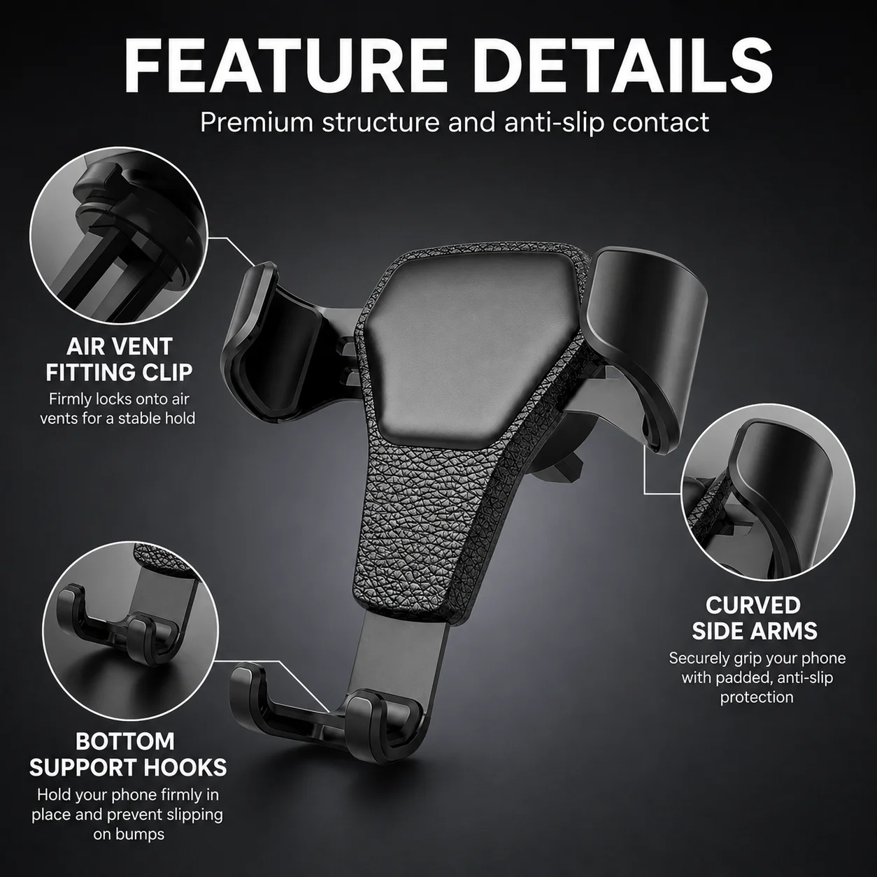 Universal Air Vent Gravity Lock Car Phone Holder