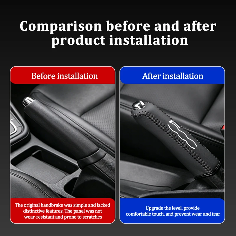 Leather Handbrake Sleeve Cover - Premium Car Interior Accessory