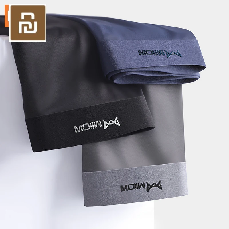 Men Underwear Graphene Antibacterial Ice Silk Seamless Boxer Shorts
